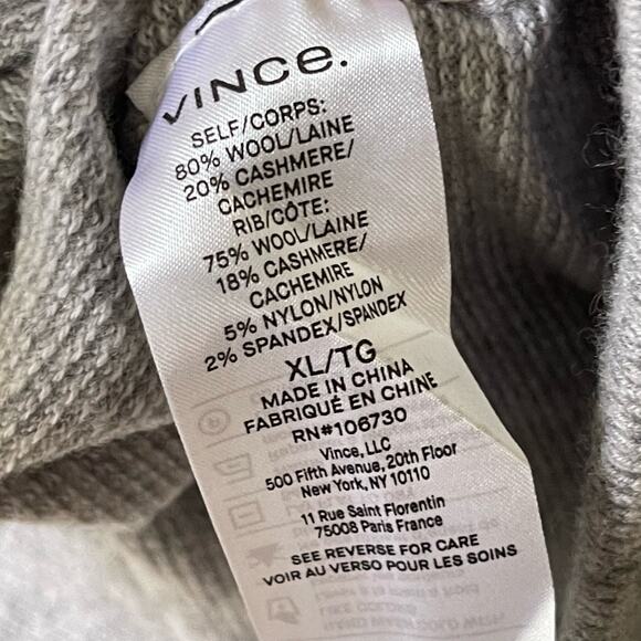 Vince Crewneck Wool Blend Sweatshirt Grey Men’s Size XL NWT $295 - Picture 6 of 7